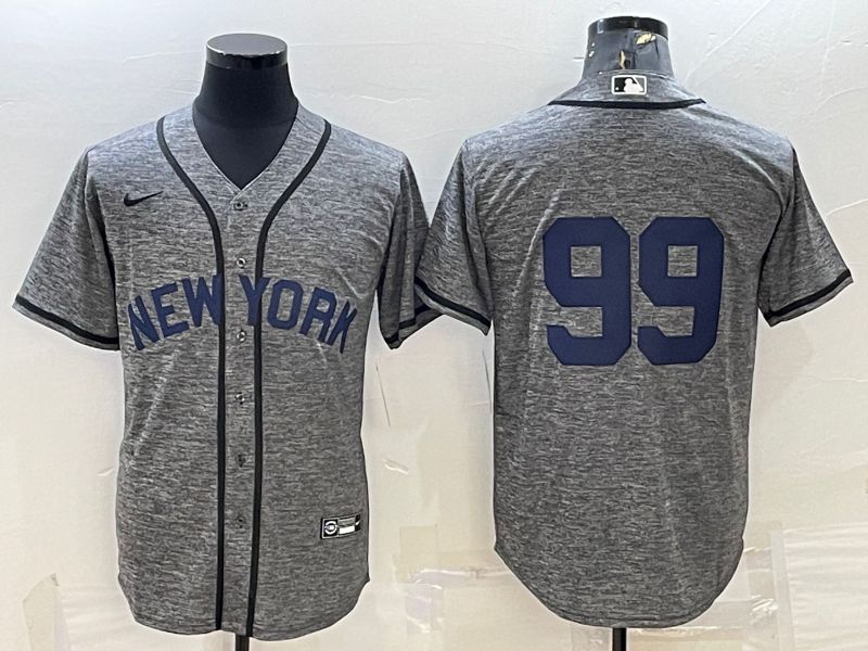 Men New York Yankees #99 No Name Grey hemp ash Nike 2022 MLB Jerseys